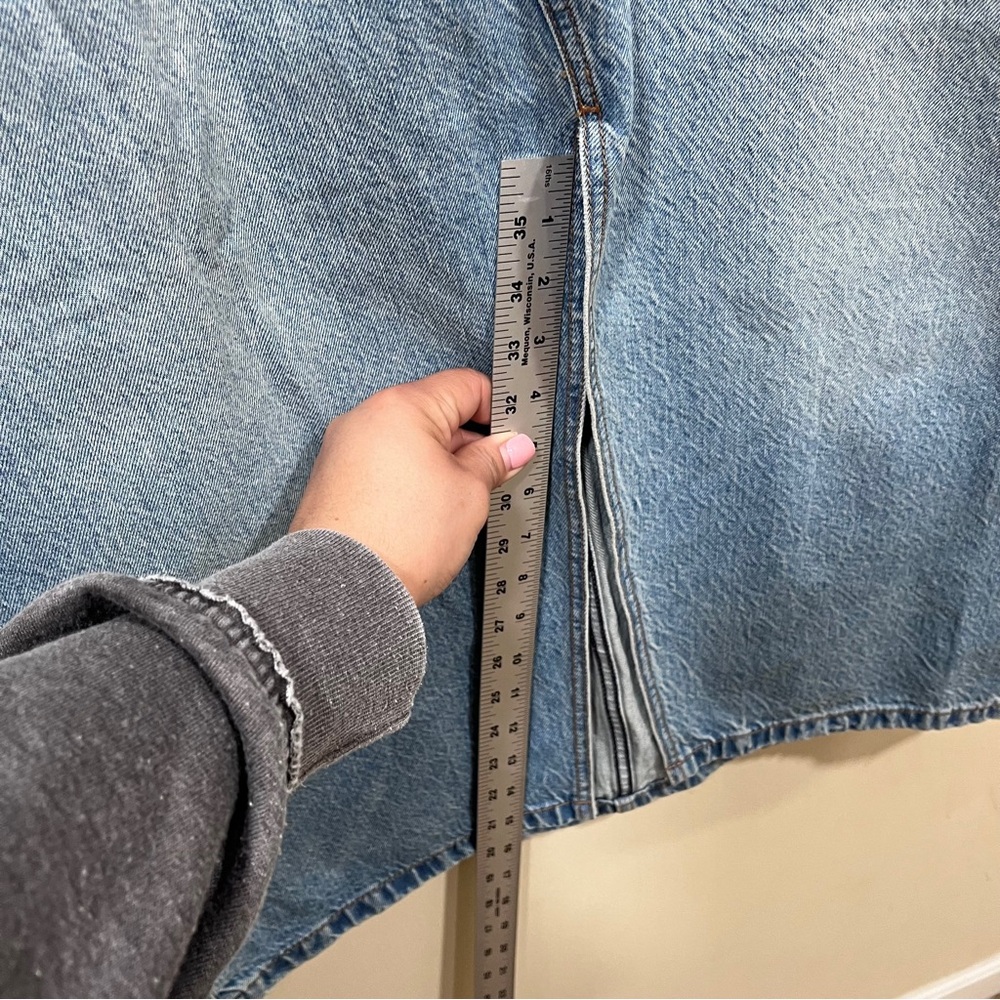 NWT Abercrombie & Fitch blue Denim Skirt midi size 34 US 18 plus size - Picture 6 of 11